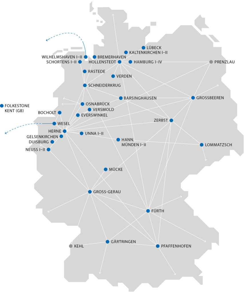 arte von Deutschland mit den Nordfrost-Standorten.